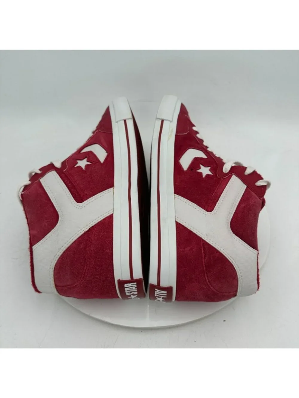 Converse Weapon CX Men Size 10 White Red Suede Mid Top Casual Shoes